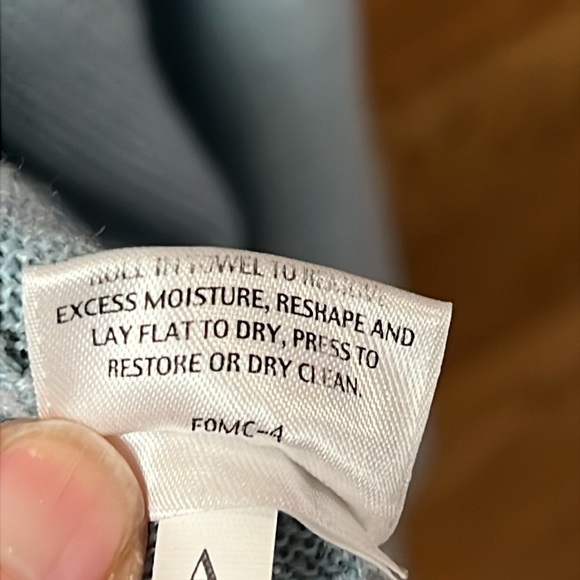 Eileen Fisher  100% ‎ Merino Wool Open Knit Cardigan Womens Sweater Lg sea foam - Picture 4 of 8